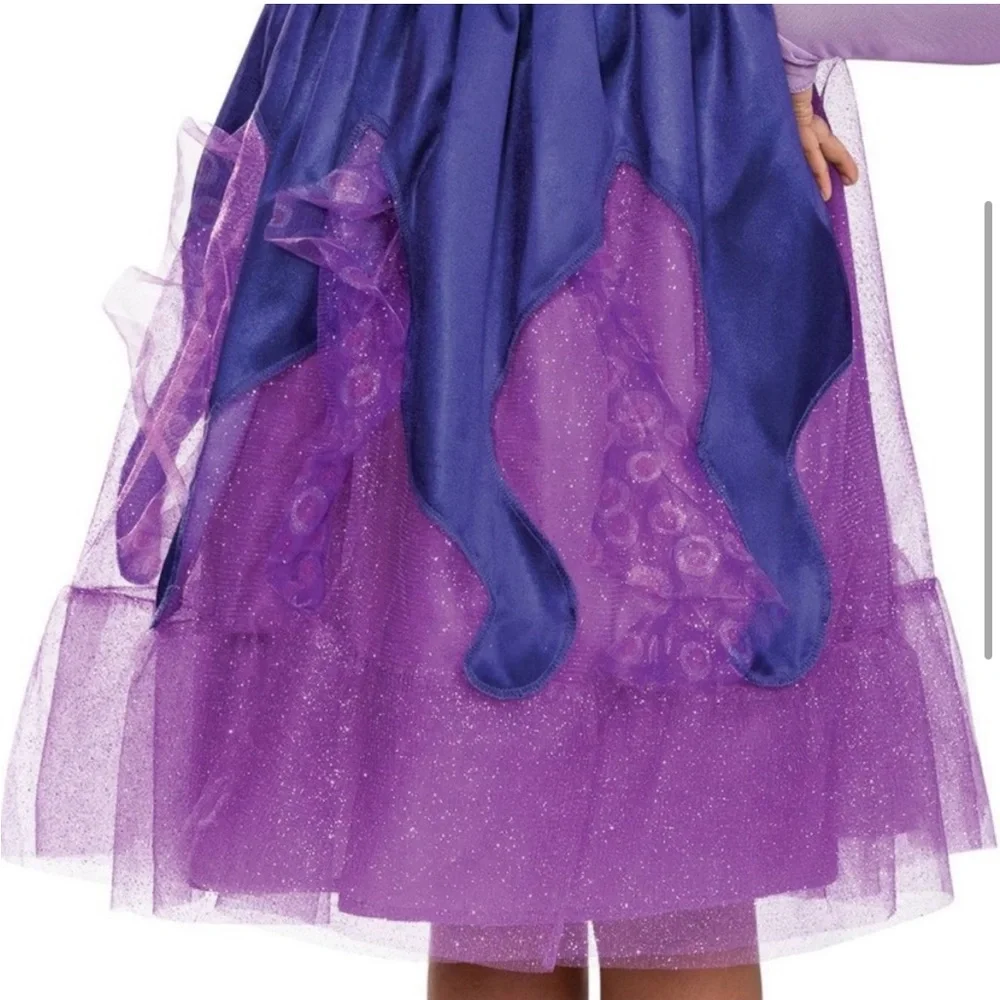 Disney villains Ursula costume dress and wig set Halloween S 6 girls kids NEW